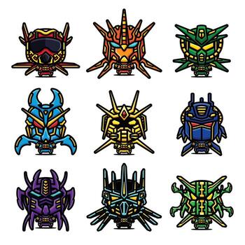 Robot concept character bundle design vector