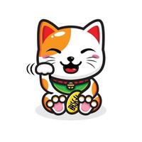 Lucky cat character vector design