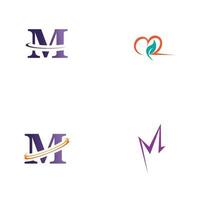 Letter M Business corporate abstract unity vector logo design template