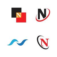 Diseño de icono de vector de plantilla de logotipo de letra n