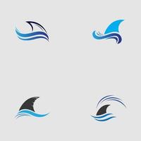 Shark fin logo template vector icon illustration design