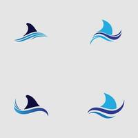 Diseño de ilustración de icono de vector de plantilla de logotipo de aleta de tiburón