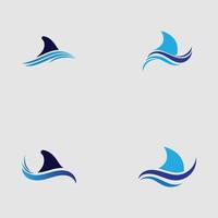 Shark fin logo template vector icon illustration design