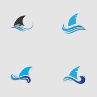 Shark fin logo template vector icon illustration design