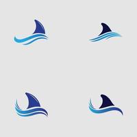 Shark fin logo template vector icon illustration design