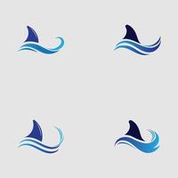 Shark fin logo template vector icon illustration design