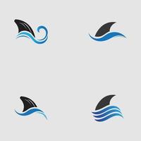 Shark fin logo template vector icon illustration design