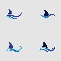 Shark fin logo template vector icon illustration design