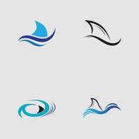 Shark fin logo template vector icon illustration design