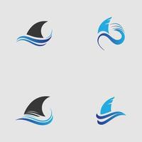 Shark fin logo template vector icon illustration design