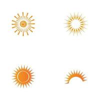 Plantilla de diseño de ilustración de vector de icono de logotipo de sol