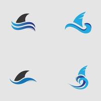 Shark fin logo template vector icon illustration design