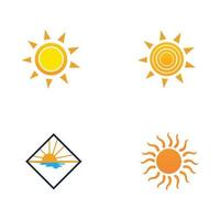 Plantilla de diseño de ilustración de vector de icono de logotipo de sol