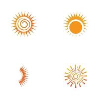 Plantilla de diseño de ilustración de vector de icono de logotipo de sol