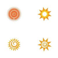 Plantilla de diseño de ilustración de vector de icono de logotipo de sol