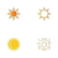 Plantilla de diseño de ilustración de vector de icono de logotipo de sol