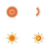 Plantilla de diseño de ilustración de vector de icono de logotipo de sol