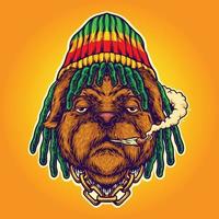 perro hierba fumar cannabis rastas vector