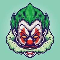 Head Joker Smoking Joint Cloud Illustrations vector