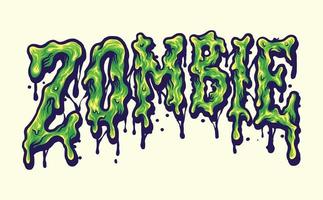 zombie horror typeface melt ilustraciones vector