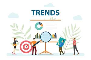 trends market forecasting people analyze data vector