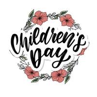 Children's day vector background. Happy Children's Day title. Happy Children's Day inscription.