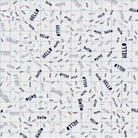 Hello and Hi typography pattern. Seamless texture with different type of words Hello and Hi. Fun background Hello and Hi for your design. vector