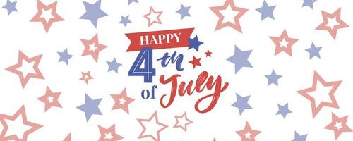 illustration of 4th of July Background with American flag vector