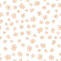 Vector floral pattern in doodle style with flowers and leaves. Gentle, spring floral background.