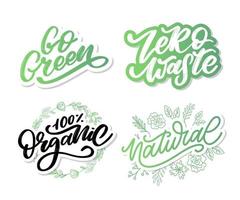 Concept Zero Waste handwritten text title sign. Vector illustration.