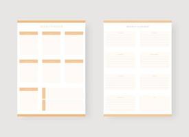 Weekly planner template. Set of planner and to do list. vector