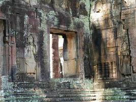 Stone carving at Banteay Kdei in Siem Reap, Cambodia photo