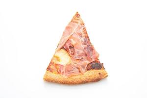 Pizza with prosciutto or parma ham pizza on white background photo