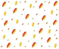 pattern with autumn leaves and acorns in warm colors vector