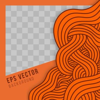 Orange social media template abstract background square editable with wavy lines effect. can use for social media feed post, web, site, website wave backgrounds