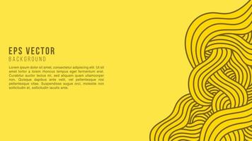 Fondo abstracto de líneas onduladas amarillas con estilo de onda de contorno de doodle. Se puede utilizar para carteles, pancartas comerciales, volantes, anuncios, folletos, catálogos, sitios web, sitios web, presentaciones, portadas de libros. vector