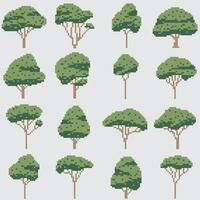 Simplicity tree freehand pixel flat design collection. vector