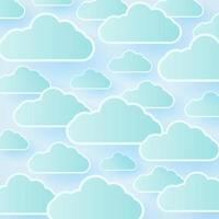 Cloudscape, cielo azul con fondo de nubes, estilo de arte en papel vector