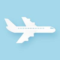 Airplane flying, paper art style vector