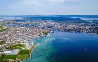 Lake Constance or Bodensee aerial panorama in Germany photo