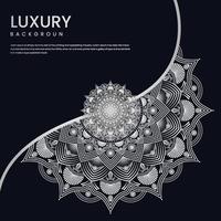 Mandala de lujo creativo con fondo árabe de patrón arabesco plateado. mandala decorativo abstracto del estilo del ramadán ornamental. concepto, mandala islámico vector