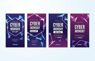 Cyber Monday Social Media Story Background Concept vector
