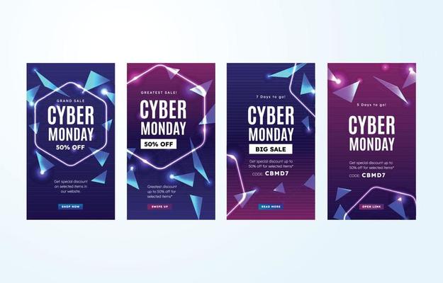 Cyber Monday Social Media Story Background Concept