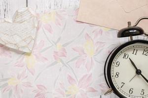Floral paper and clock photo