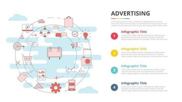 concepto de publicidad empresarial para banner de plantilla de infografía vector