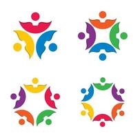 diseño de conjunto de iconos de vector de plantilla de logotipo de comunidad