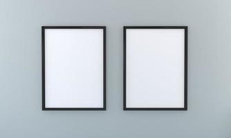 The blank picture frames on the wall