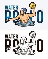 Water Polo Font with Sport Player vector