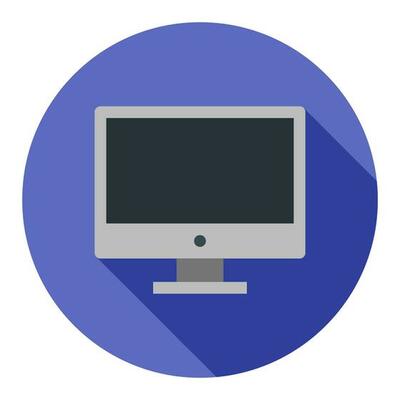 Desktop Monitor Flat Icon Modern Style