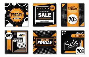 Black Friday Sale Social Media Collection vector